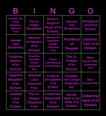 Commander Masters Bingo! Bingo Card