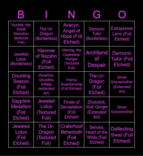 Commander Masters Bingo! Bingo Card