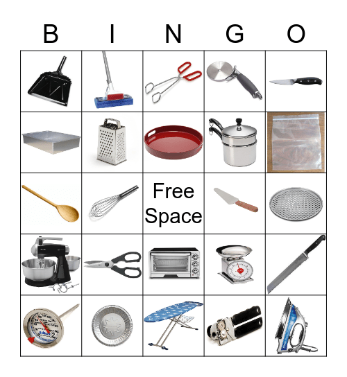 Cooking & Kitchen Supplies BINGO Game