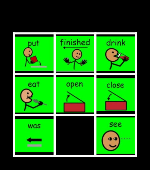 Core Board Words Bingo Card