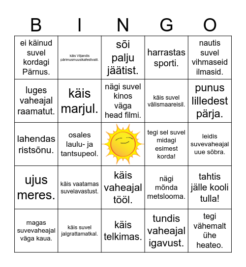 Leia õpilane, kes ... Bingo Card