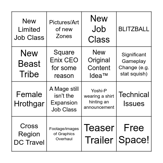 NA Fan Fest 2023 Bingo Card