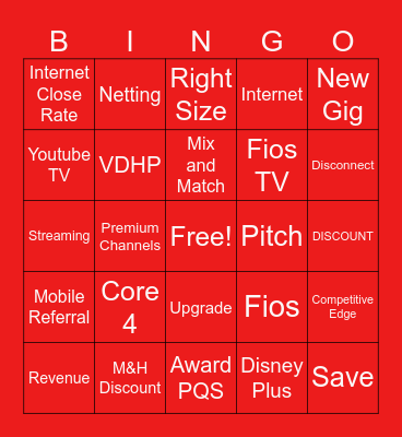 Rev Gen Bingo Card