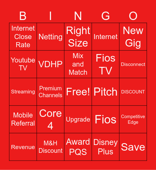 Rev Gen Bingo Card