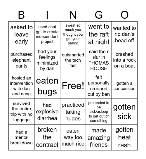 thailand bingo Card