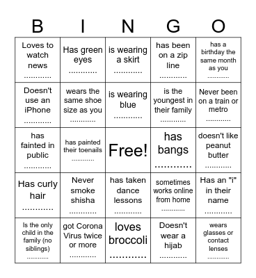 Find Someone Who... Bingo Card