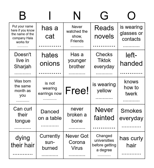 Find Someone Who... Bingo Card