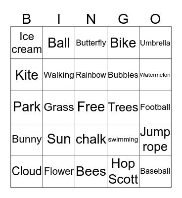 Spring  Bingo Card