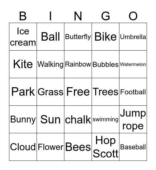 Spring  Bingo Card