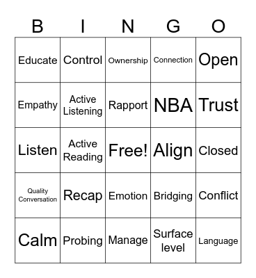 Accountability Bingo Card
