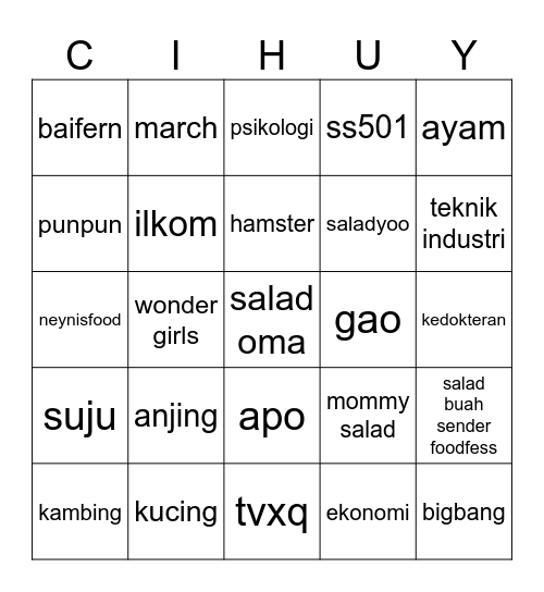 dd0lan Bingo Card