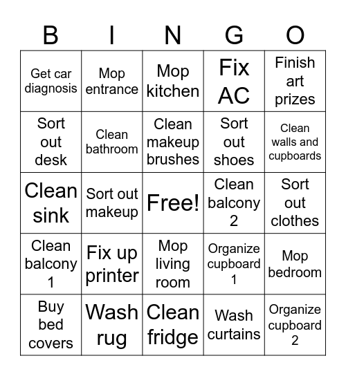 House bingo + Bingo Card