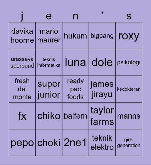 Bingo Card