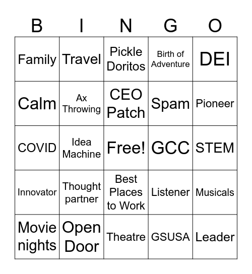 Alison Bingo Card