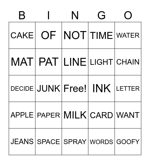 Bingo Card