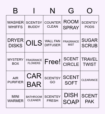 VIGED SCENTS BINGO Card