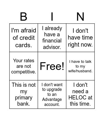 Overcoming Objection in Sales Bingo Card