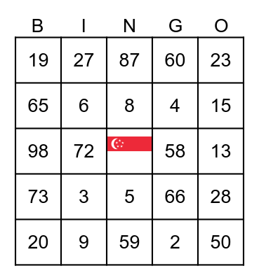 National day Bingo Card