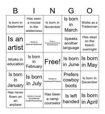 AYP Find Someone Who... Bingo Card