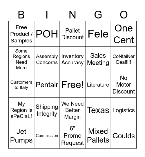 Sales Team Complaints! Bingo Card