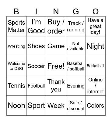 ASL Bingo Card