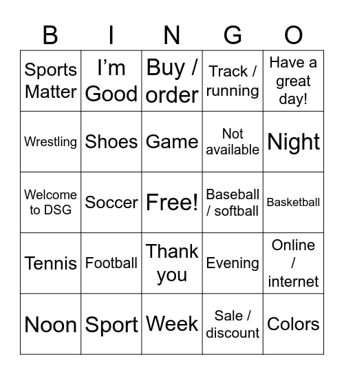 ASL Bingo Card