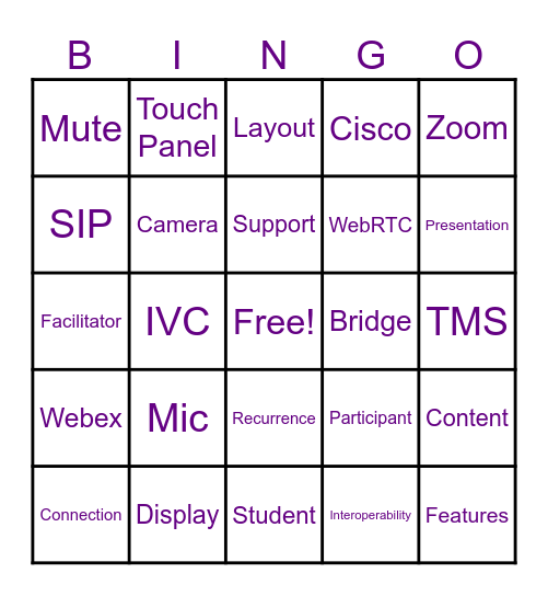 Video Conferencing Bingo Card