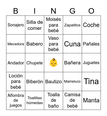 Baby Shower Bingo 🩷👶 Bingo Card
