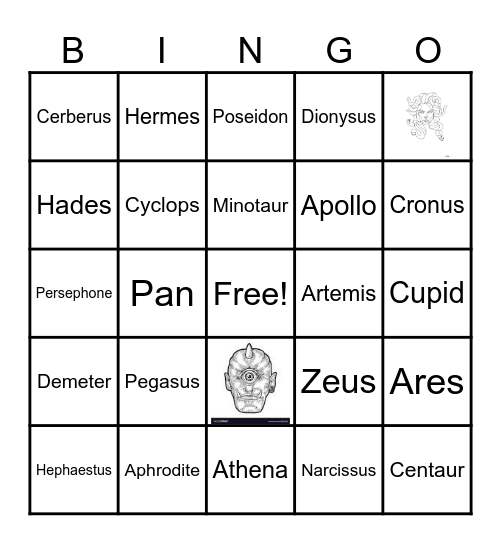 Mythological Bingo Card
