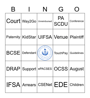 Child Support Awareness Month 2023 Bingo Card