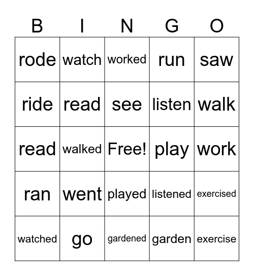 Recreation & Entertainment Bingo Card