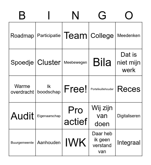 gemeente Bingo Card