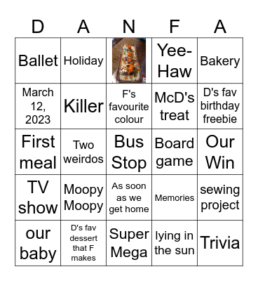 D&F Bingo Card