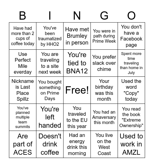 ACES Bingo Card