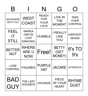 7/27 Round Four: Lollapalooza Bingo Card