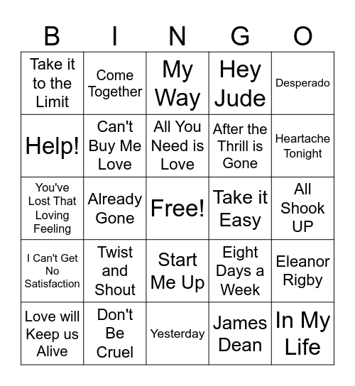 B.E.R.E Bingo Card