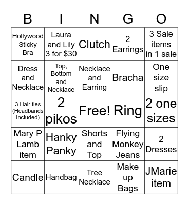 The Pig February Contest Bingo Card