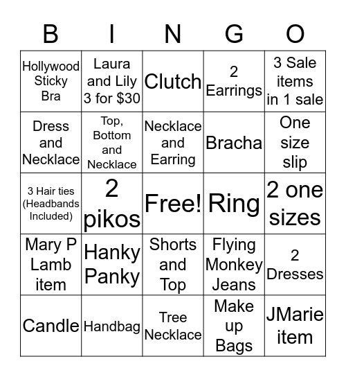 The Pig February Contest Bingo Card