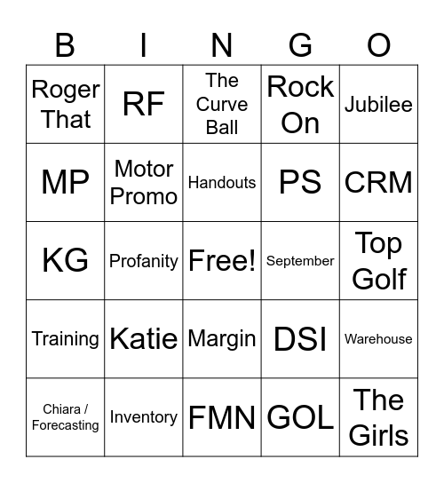 Discount Code Bingo Card