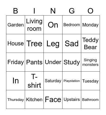 Our topics Bingo Card