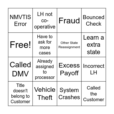 Things that Happen in STC Bingo Card