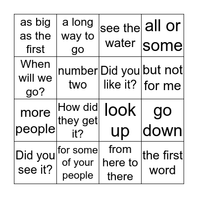 Fry 1 e Bingo Card