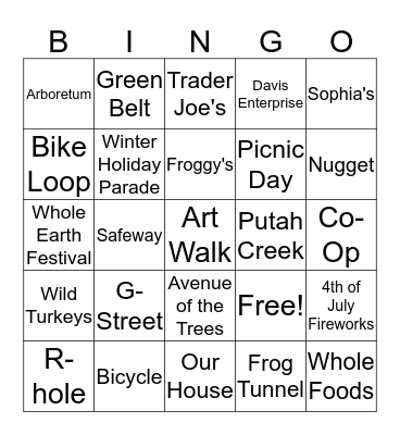 Davis Lyfe Bingo Card