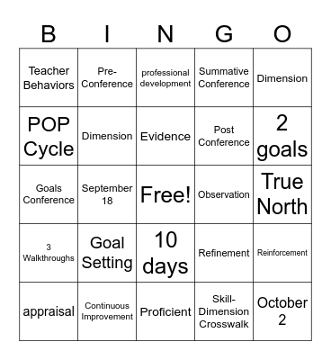 TTESS Bingo Card