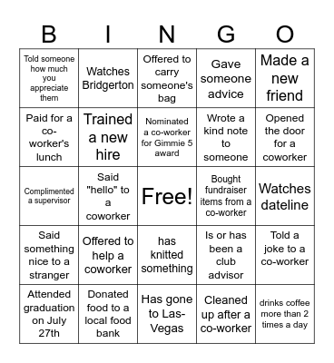 CoWorker Bingo Card