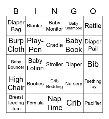 Baby Oaklee BINGO Card