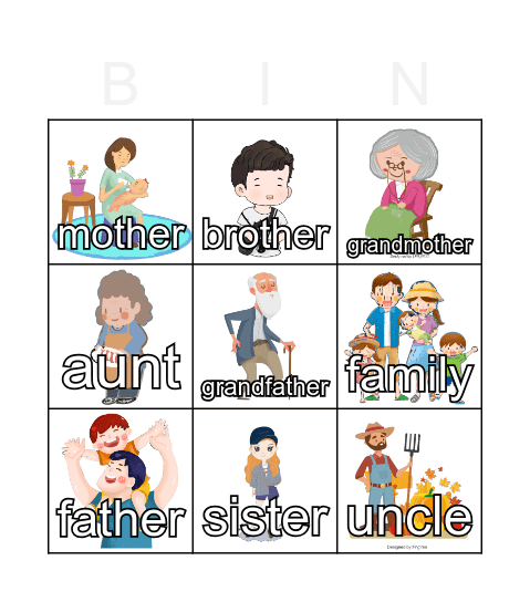 Family Bingo Game Bingo Card