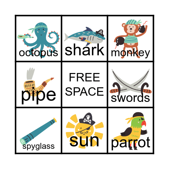 Pirate Bingo Card