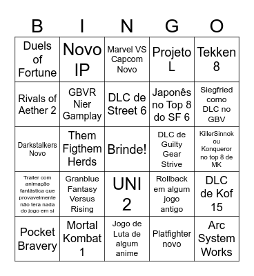 EVO 2023 Bingo Card