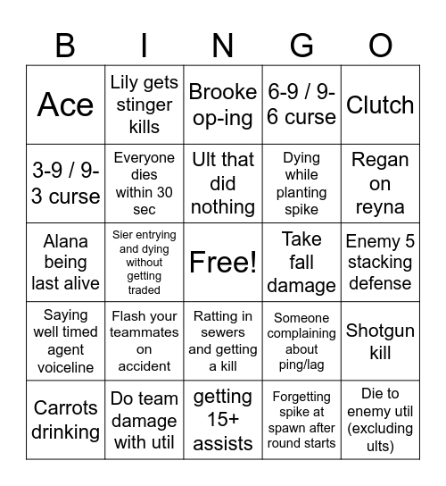 TILTT Premire special Bingo Card